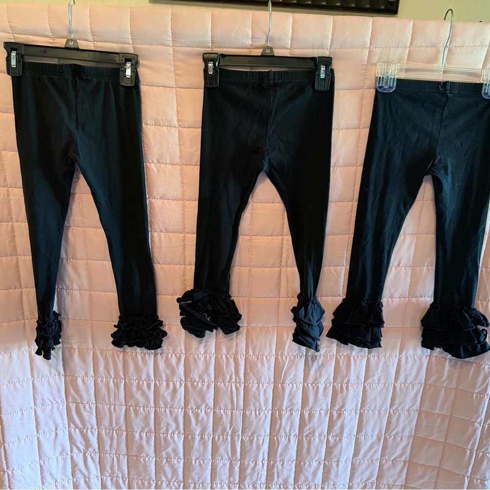 Black Ruffle Hem Leggings. Price is for all 3. Will sell separately.
